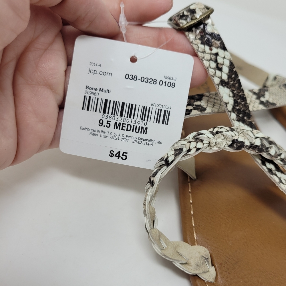 Arizona Jean Co NEW Faux Snakeskin Bohemian Strappy Sandal Shoes Size 9.5 - Picture 8 of 9